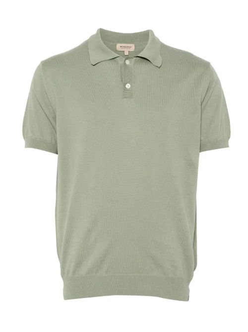 KNITTED POLO WOOLRICH | CFWOKN0363MRUF07876671 FADED SMOKEY OLIVE